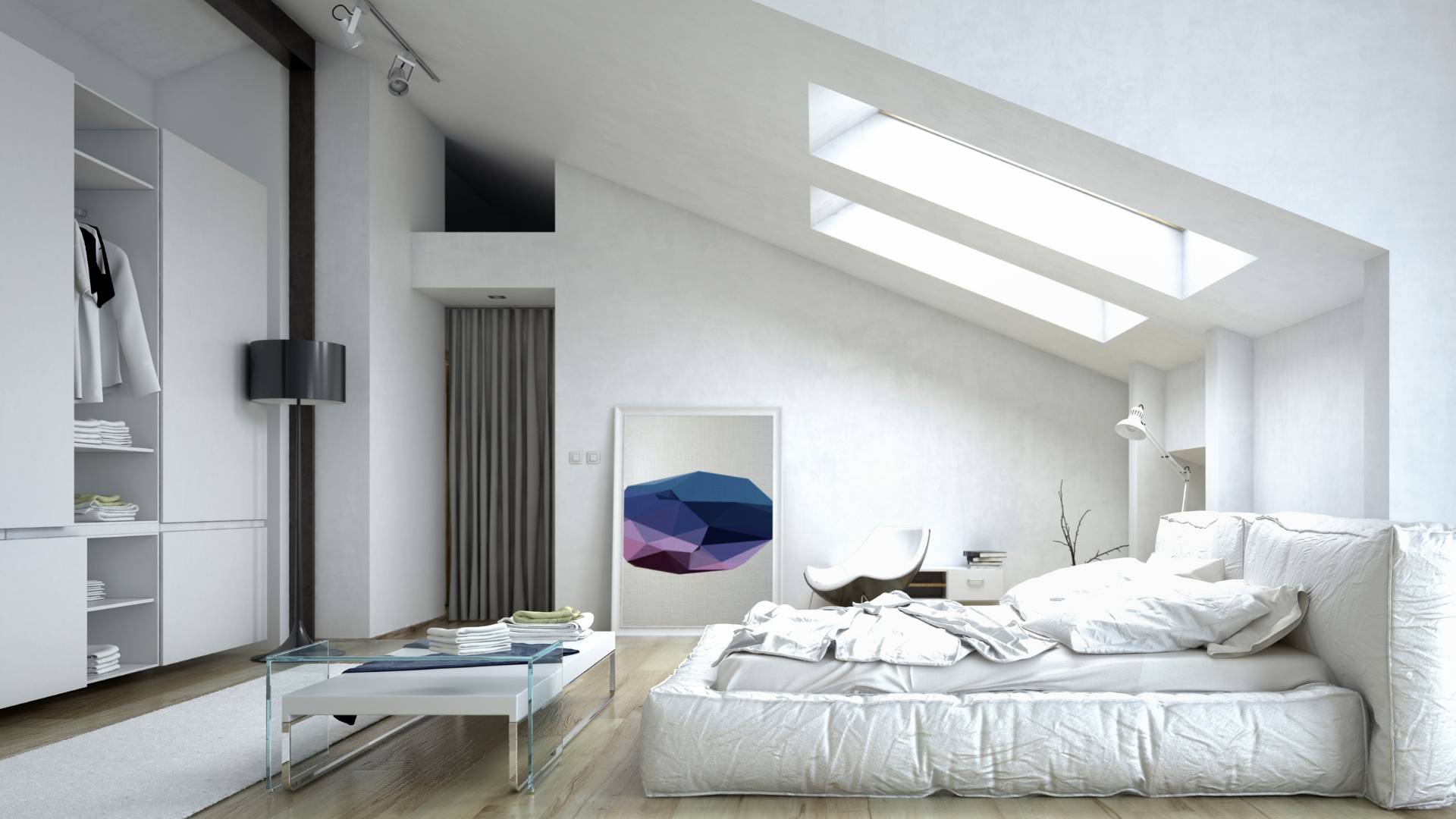 Tips en ideeën voor een moderne slaapkamer met schuin dak