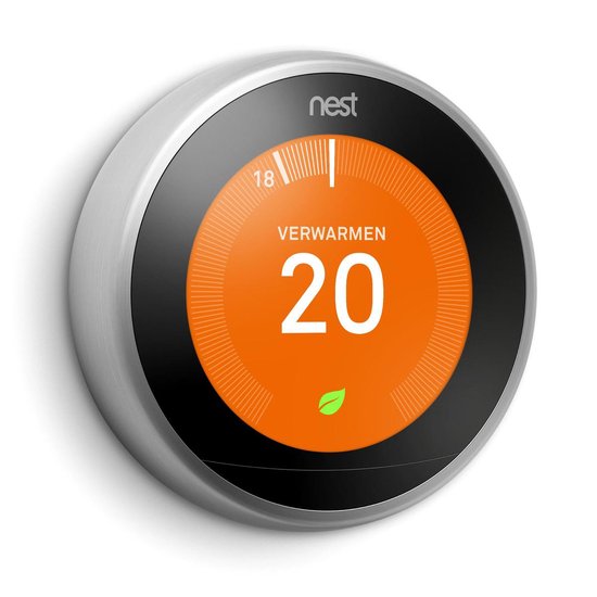 Google Nest Learning Thermostat - Slimme thermostaat - Bedraad - RVS 