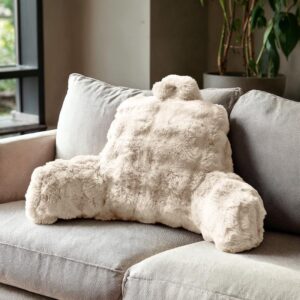 Action Comfortabel rugkussen Pom Pom Fur - crème-wit